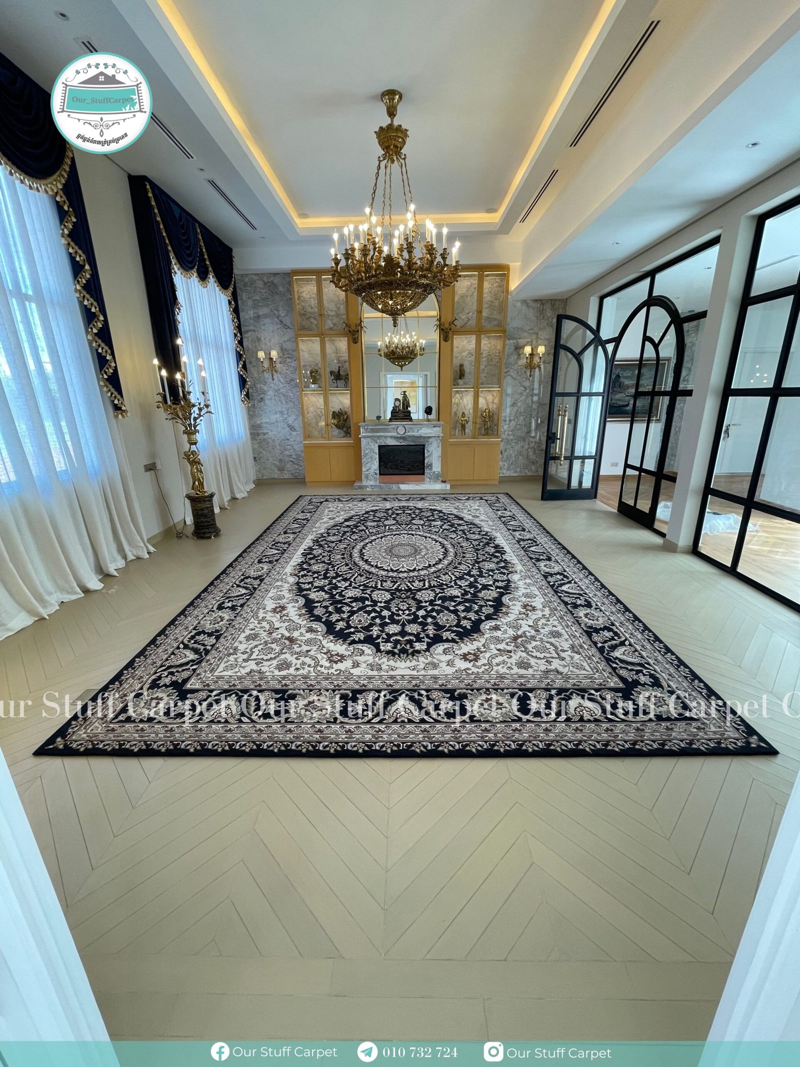 Commercial Carpet Installation for a Luxury Residential Lobby | Ta Khmau Mansion